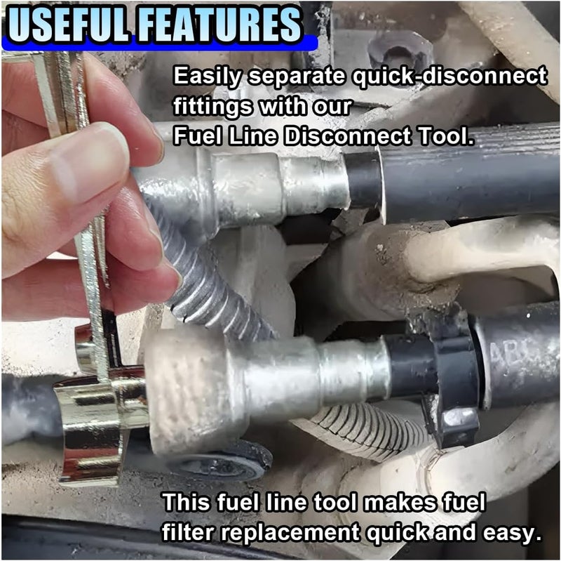 LHDOS Scissor Fuel Line Disconnect Tool, Auto Fuel Line Remover for 3/4" 5/8" 1/2" 3/8" Quick Disconnection, Fuel Filter Removal Tool for Most Vehicle Models, Securely Fit Heater A/C Line (4 in 1) - Image 3